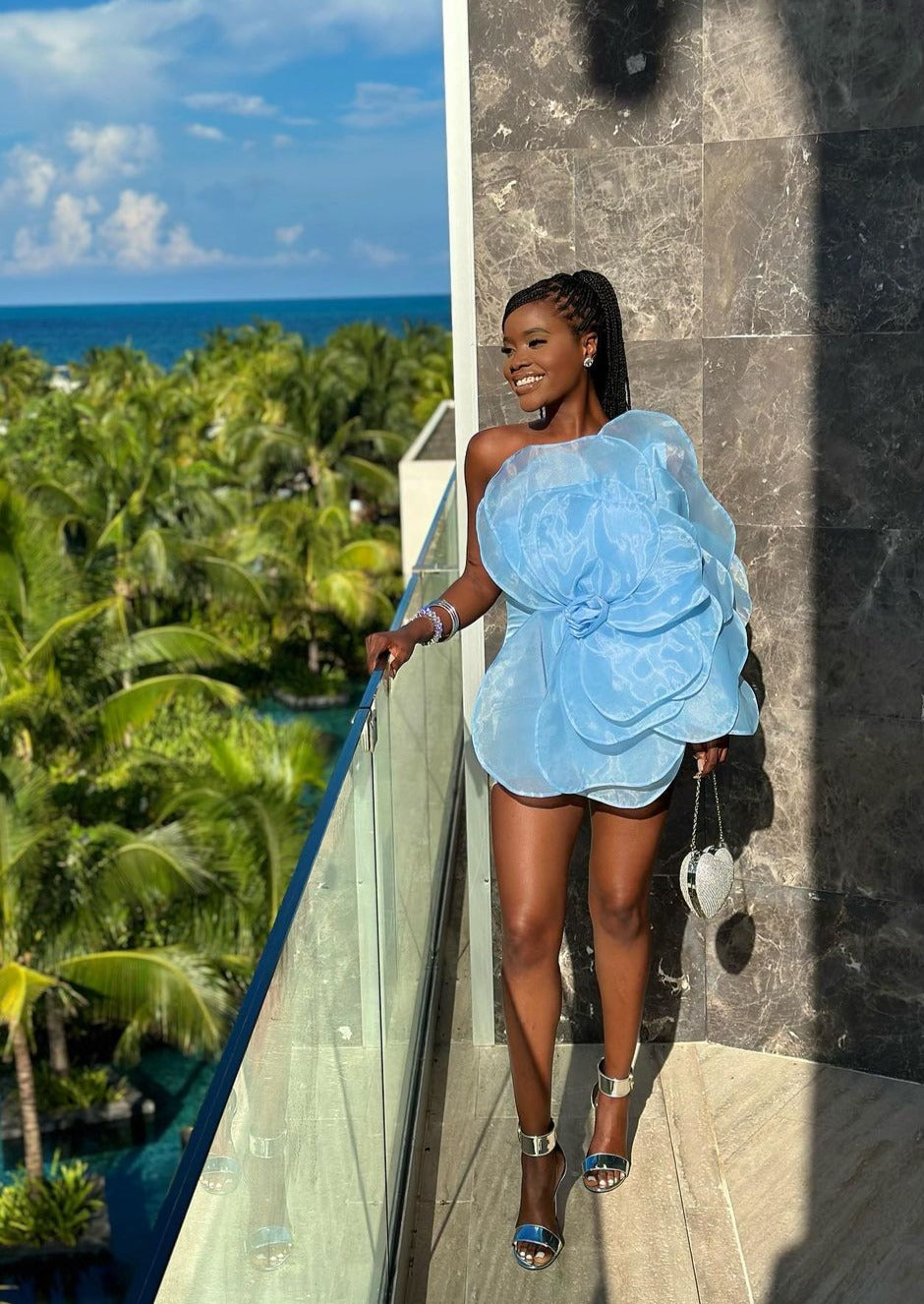 Bianca | Flower One Shoulder Mini Dress