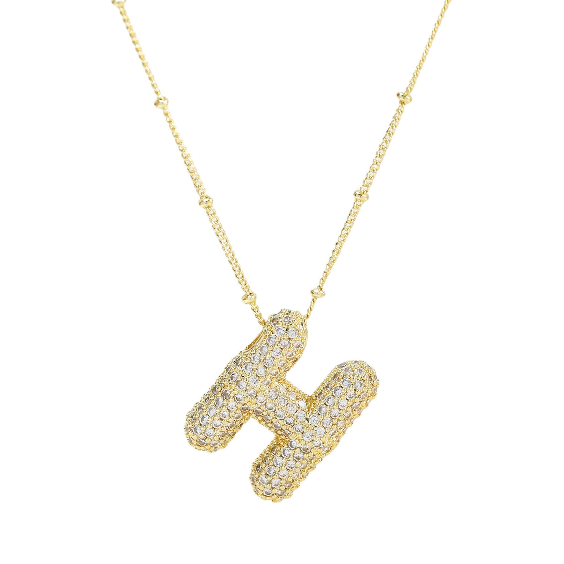 Savannah | Diamond Bubble Letter Necklace