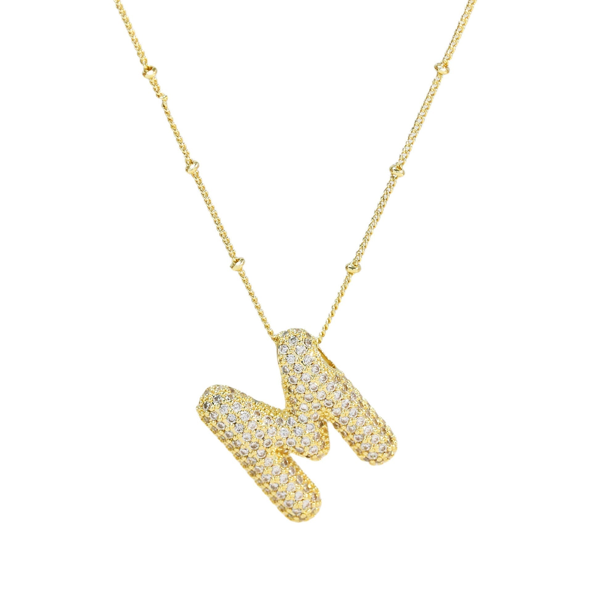 Savannah | Diamond Bubble Letter Necklace