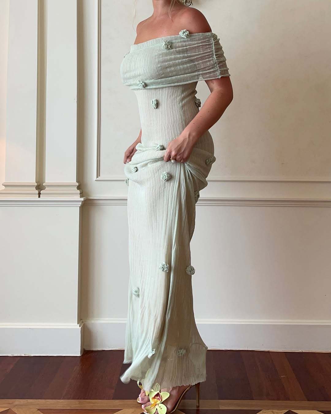 Luana | Maternity Off-Shoulder Maxi Dress