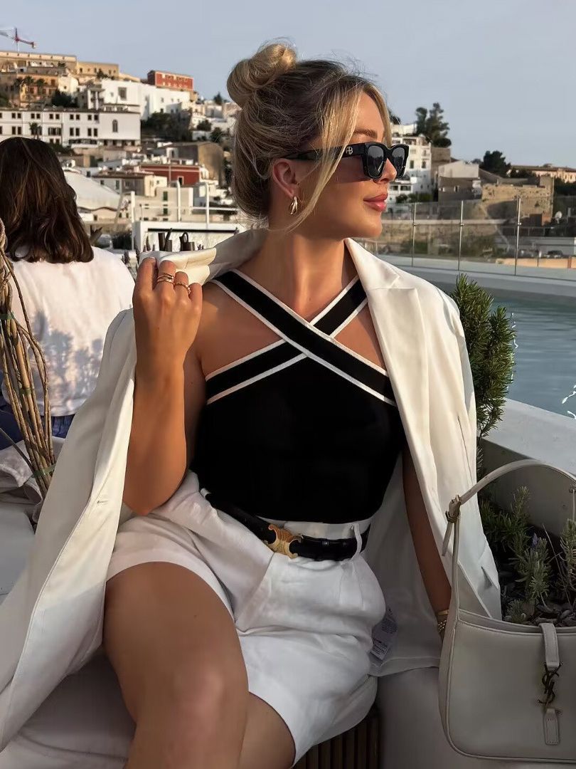 Hannah | Crossed Design Tank Top