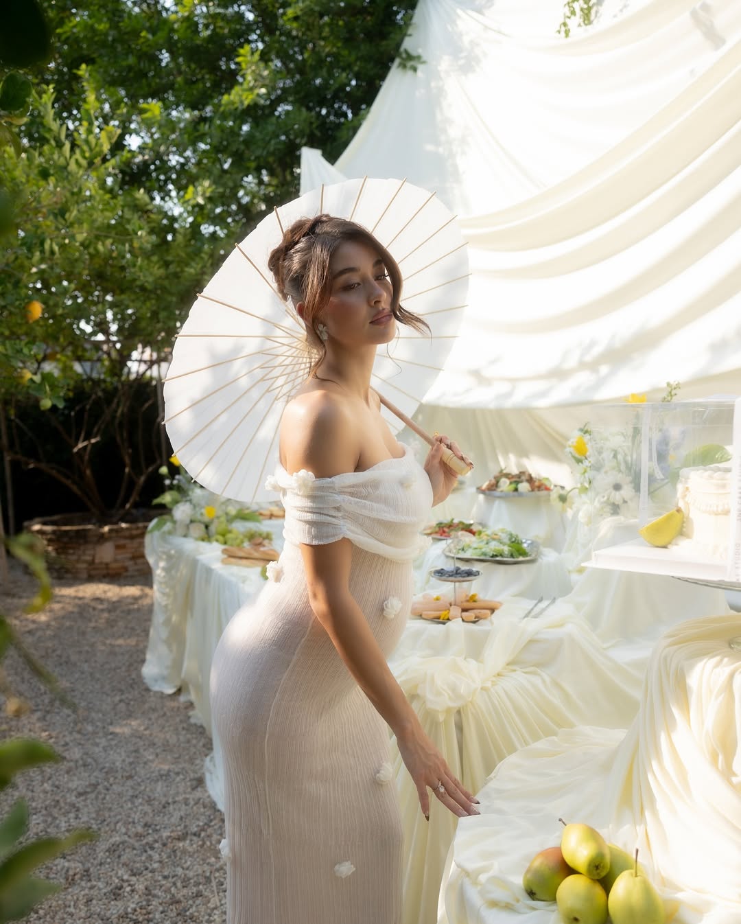 Luana | Maternity Off-Shoulder Maxi Dress