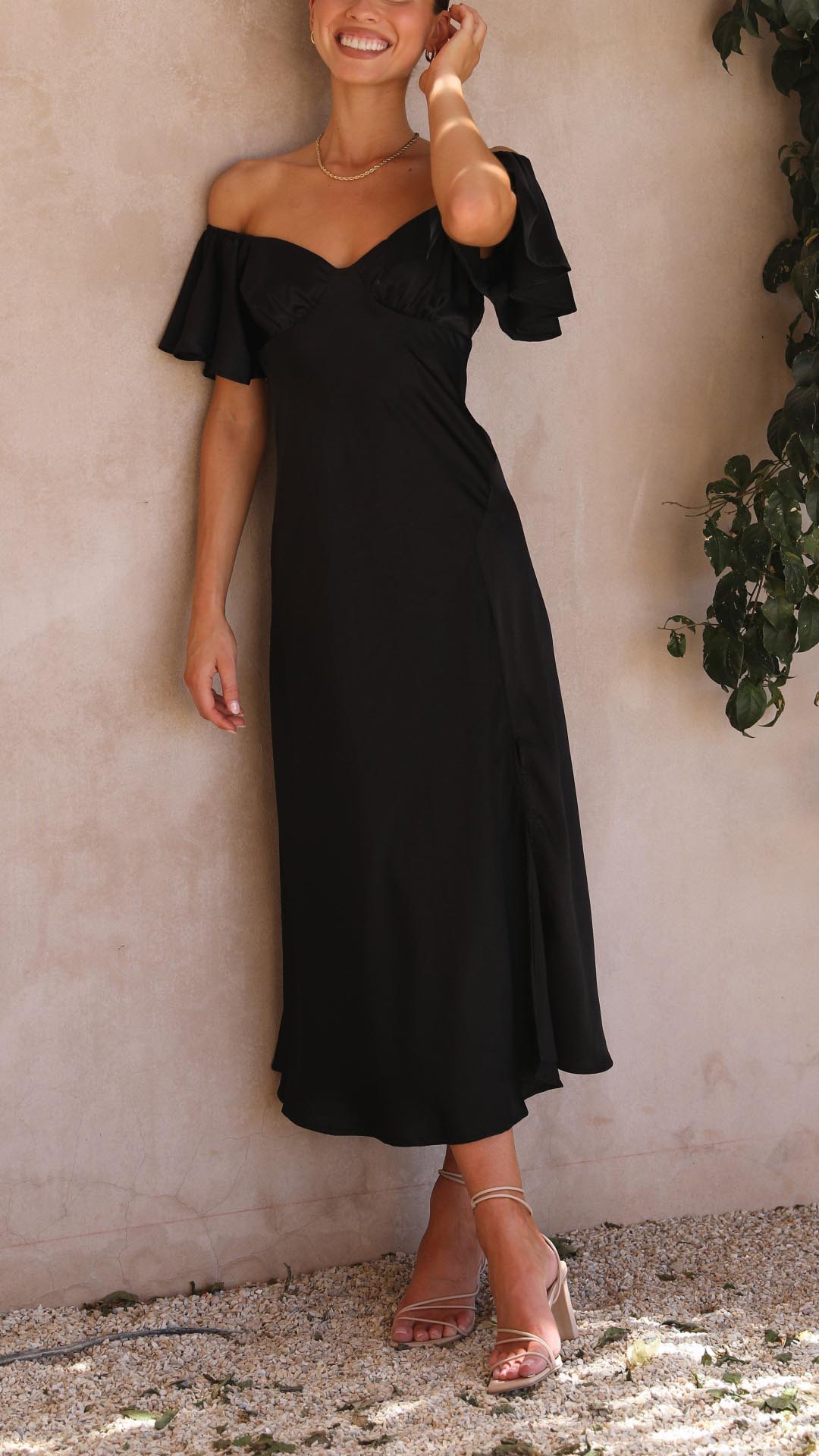 Nalani | Butterfly Sleeve Off-Shoulder Maxi Dress