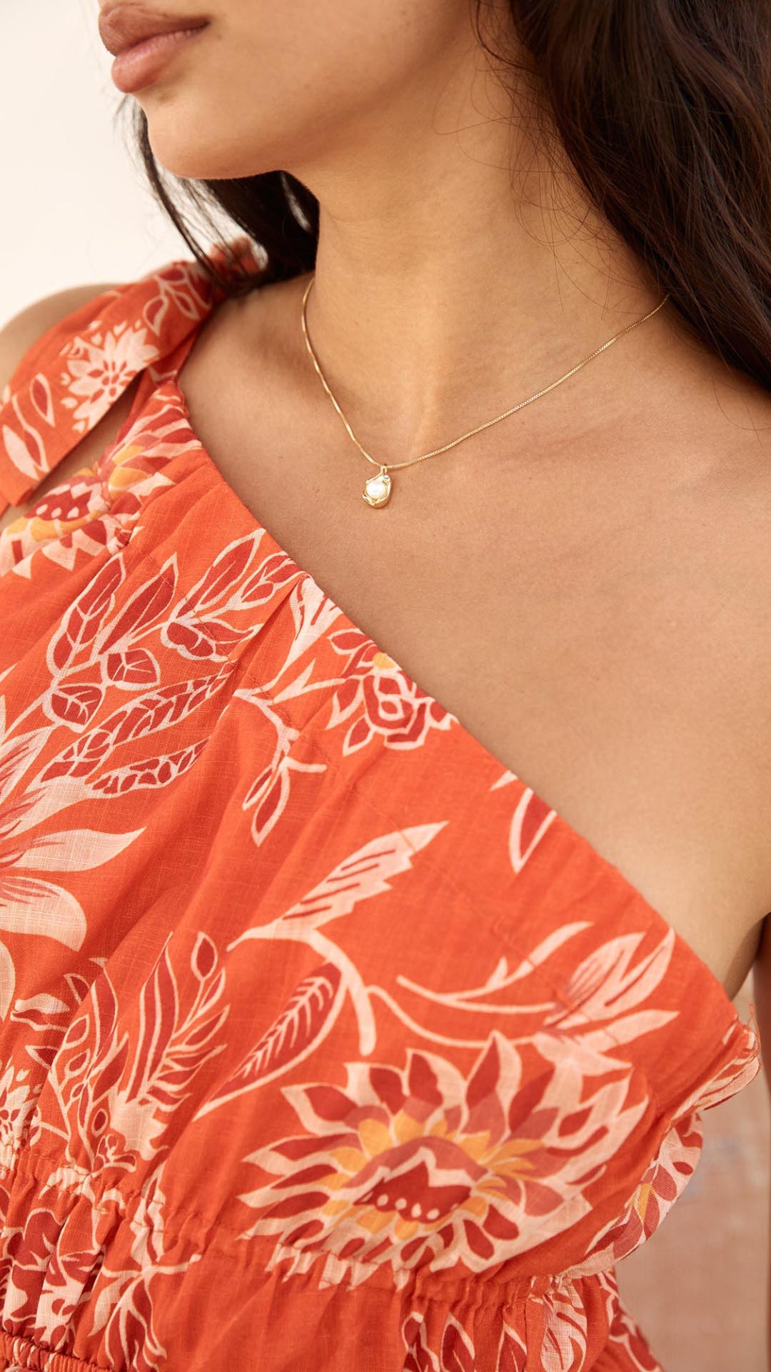 Bailey | Gold Pearl Pendant Necklace