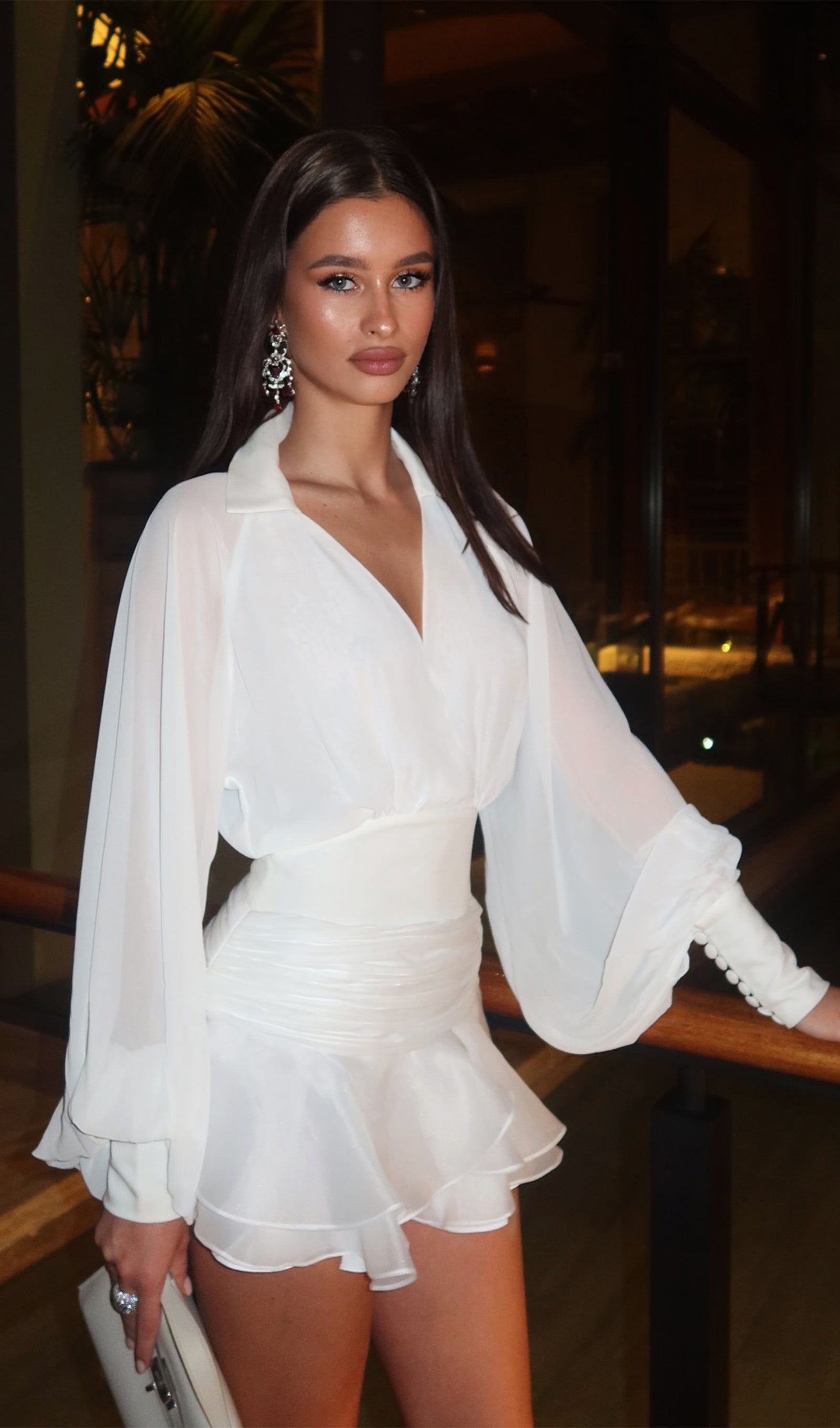 Angelina | Lantern Sleeve Mini Dress