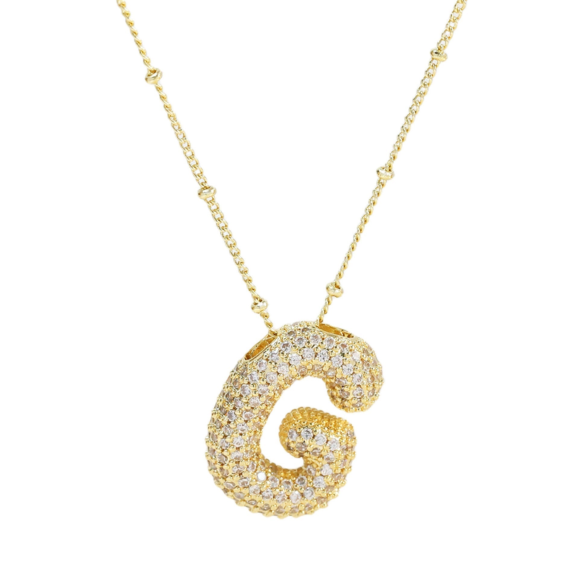 Savannah | Diamond Bubble Letter Necklace