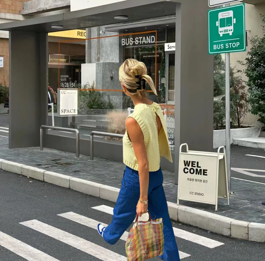 Amy | Cardigan Knitted Backless Top