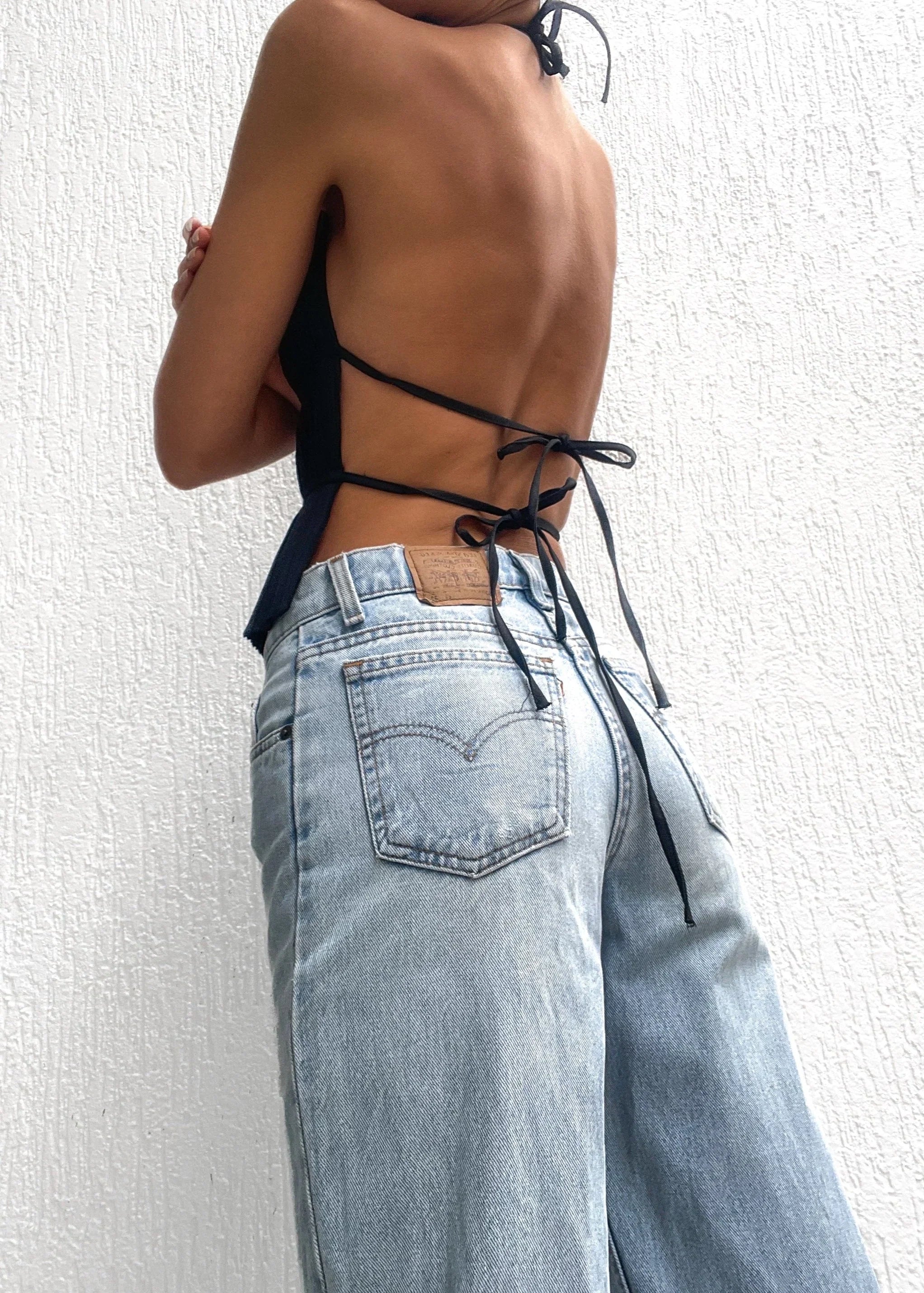 Lauren | Backless Pleated Top