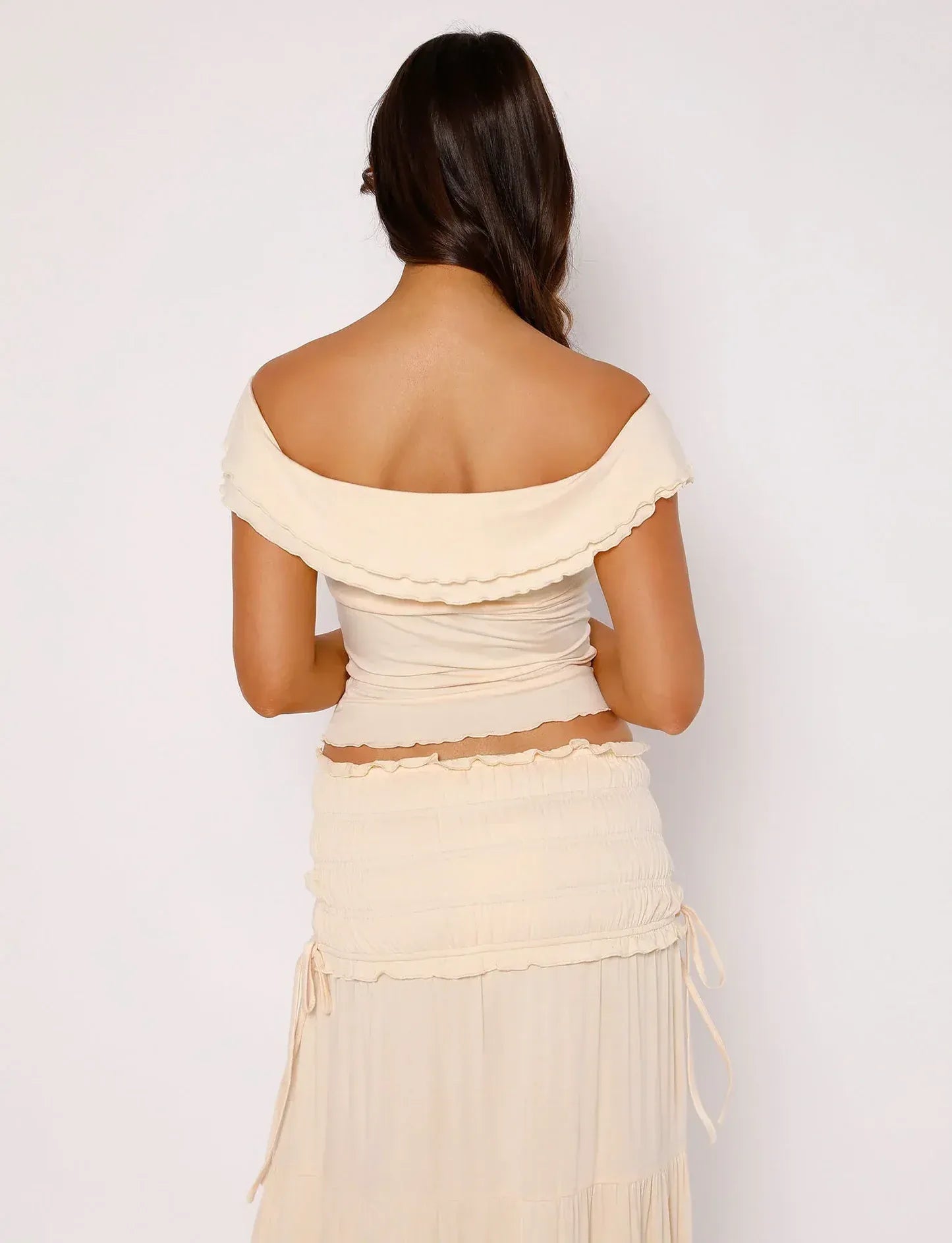 Paula | Ruffled Top with Maxi Skirt Boho Set