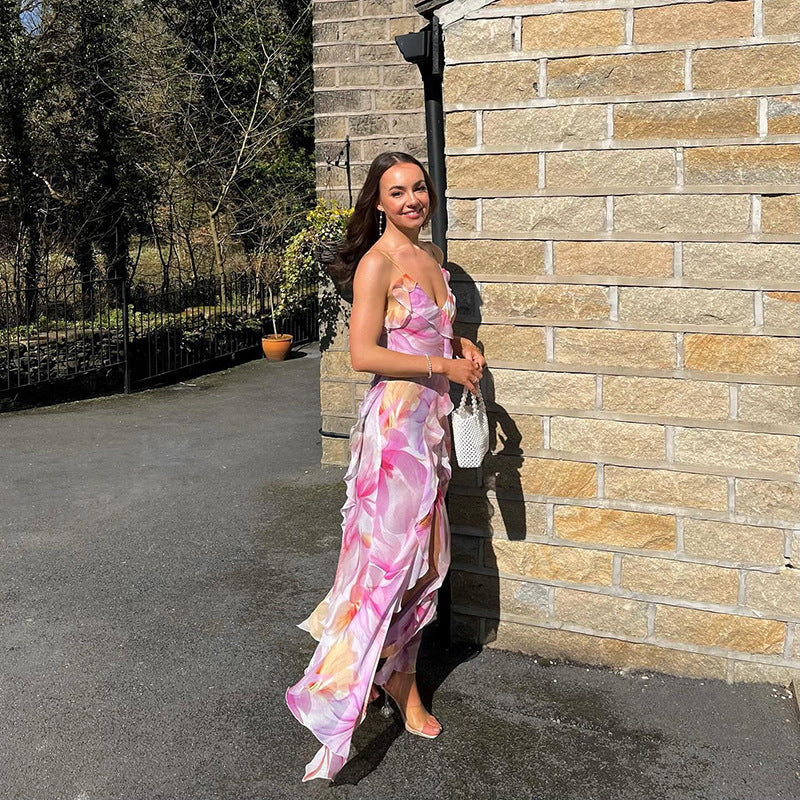 Nylah | Floral Ruffle Maxi Dress