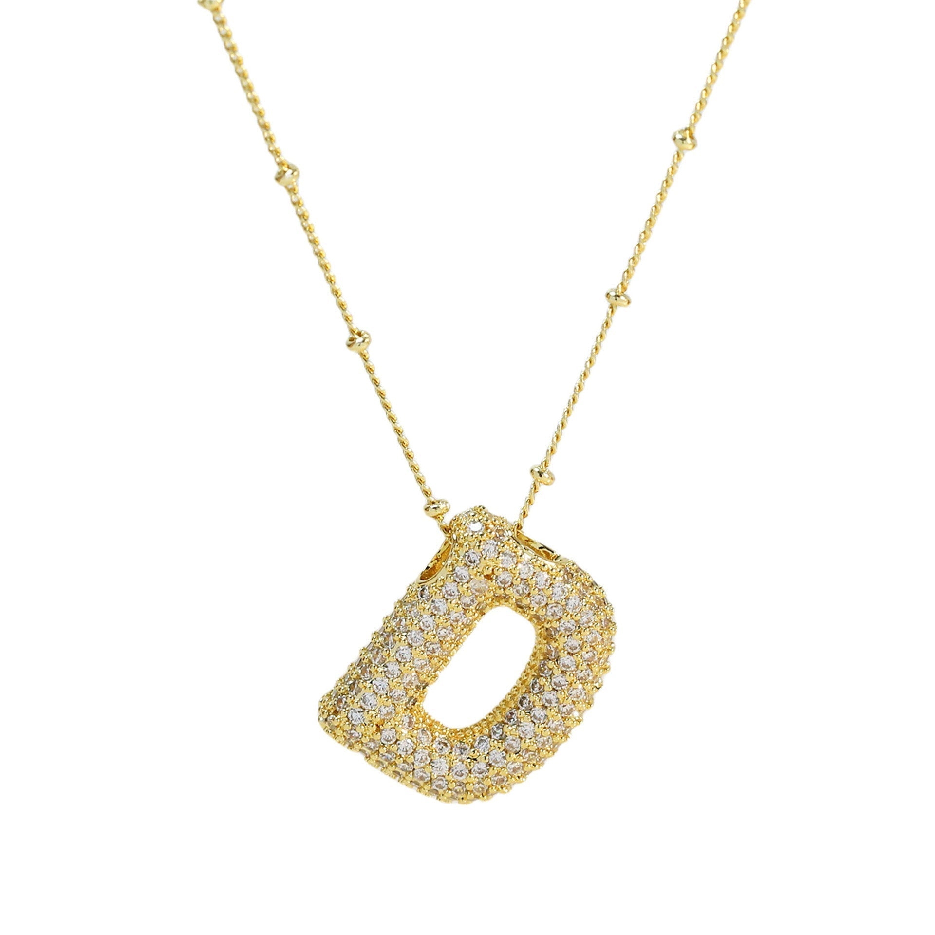 Savannah | Diamond Bubble Letter Necklace